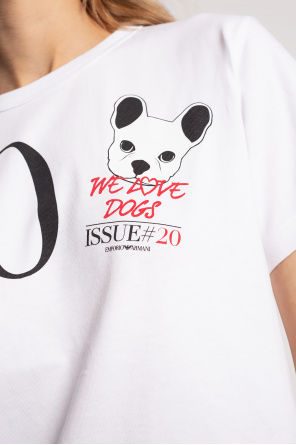 We Love Dogs #20' printed T - shirt Emporio Armani